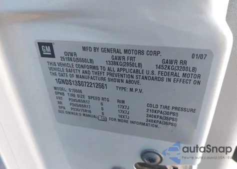 2007 Chevrolet Trailblazer Ls из США, поврежденный, VIN 1GNDS13S072212661